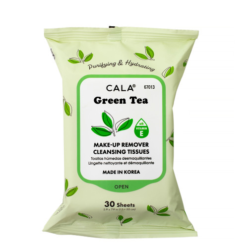 cala MAKEUP REMOVER CLEANSING TISSUES: GREEN TEA (30 SHEETS)