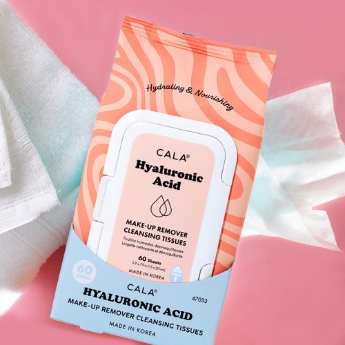 Cala MAKEUP REMOVER CLEANSING TISSUES: HYALURONIC ACID (60 SHEETS)