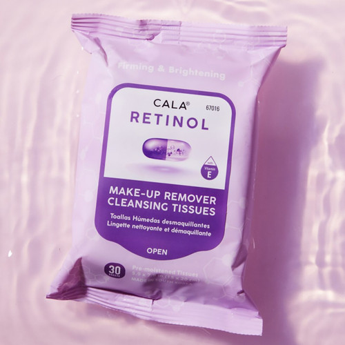 Cala MAKEUP REMOVER CLEANSING TISSUES: RETINOL (30 SHEETS)
