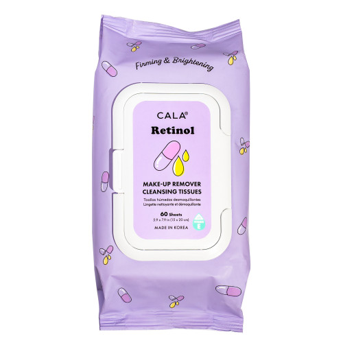 Cala MAKEUP REMOVER CLEANSING TISSUES: RETINOL (60 SHEETS)