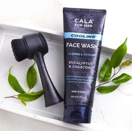 Cala MEN'S DUAL ACTION FACIAL CLEANSING BRUSH (BLACK)