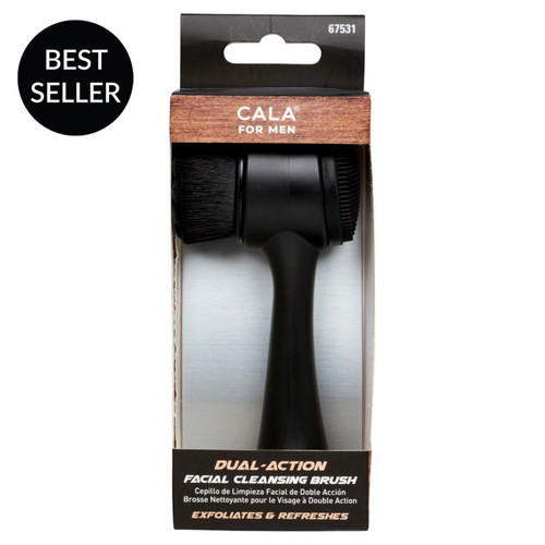cala MEN'S DUAL ACTION FACIAL CLEANSING BRUSH (BLACK)