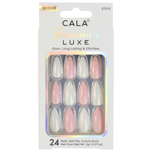 cala SHIMMER LUXE: MED ALMOND PINK/WHT AURORA FINISH