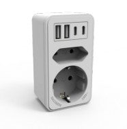 calex Calex - Adaptor - recycled material - 16A - 2xUSB-A + 2xUSB-C