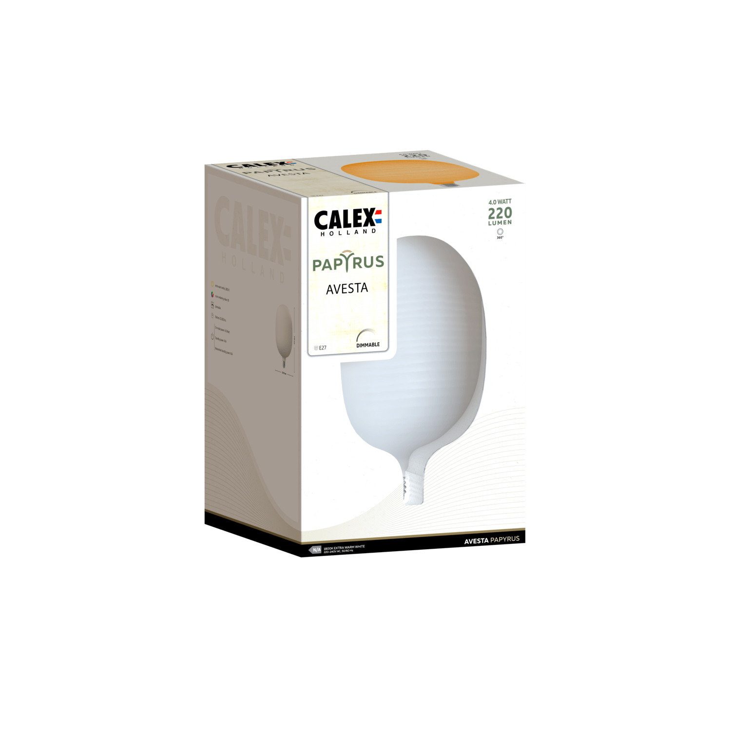 Calex Calex Avesta - E27 - Filament - Papyrus - 4W - Dimmable