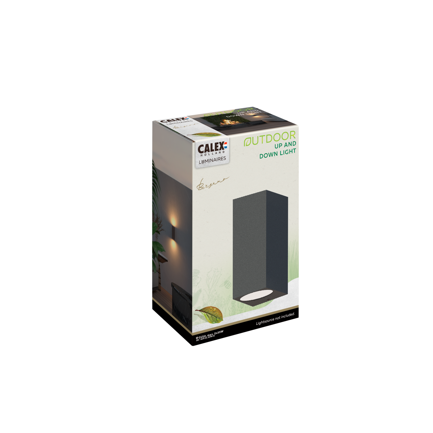 Calex Calex Bergamo Wall Light - Up & Down - 2x GU10 - Black