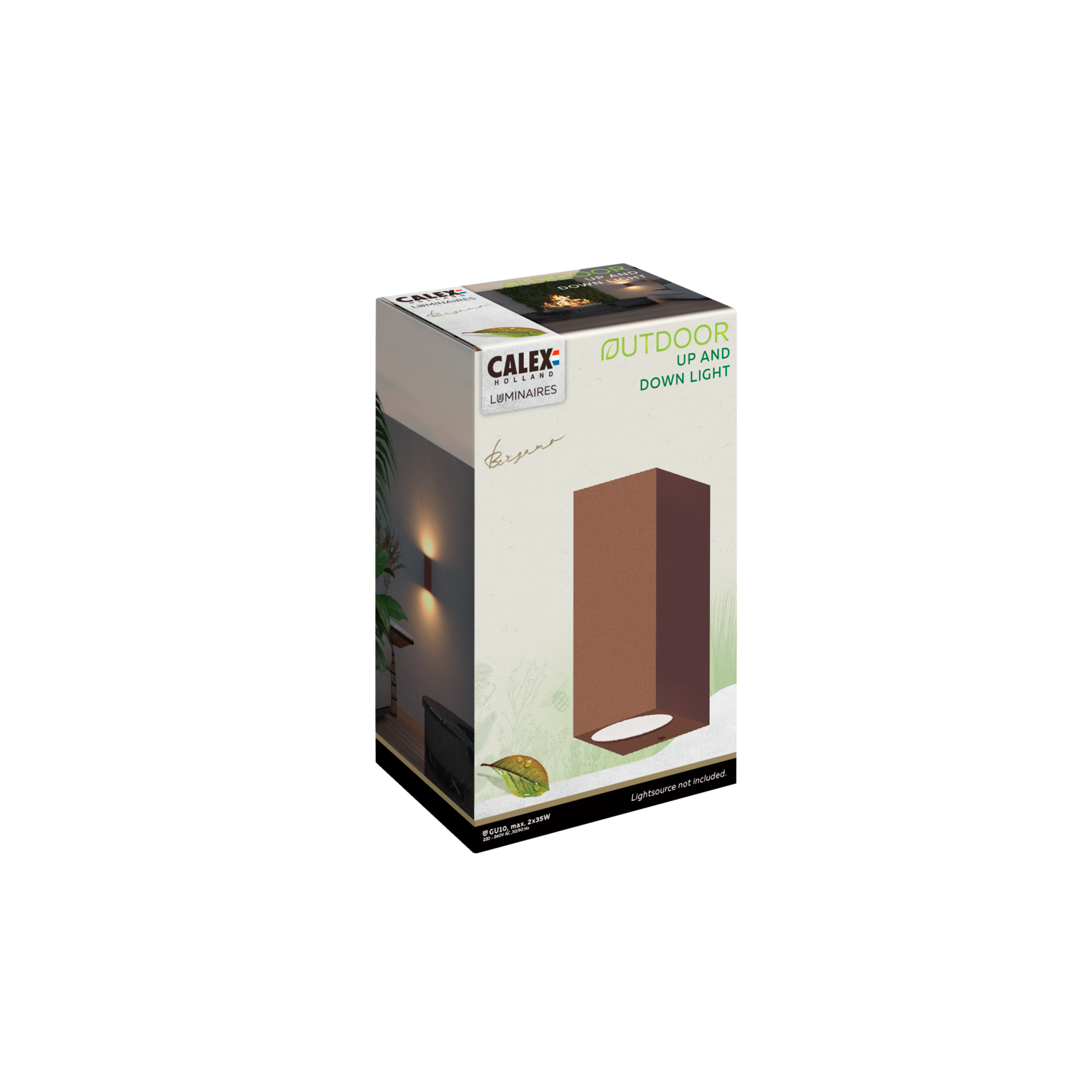 Calex Calex Bergamo Wall Light - Up & Down - 2x GU10 - Rust