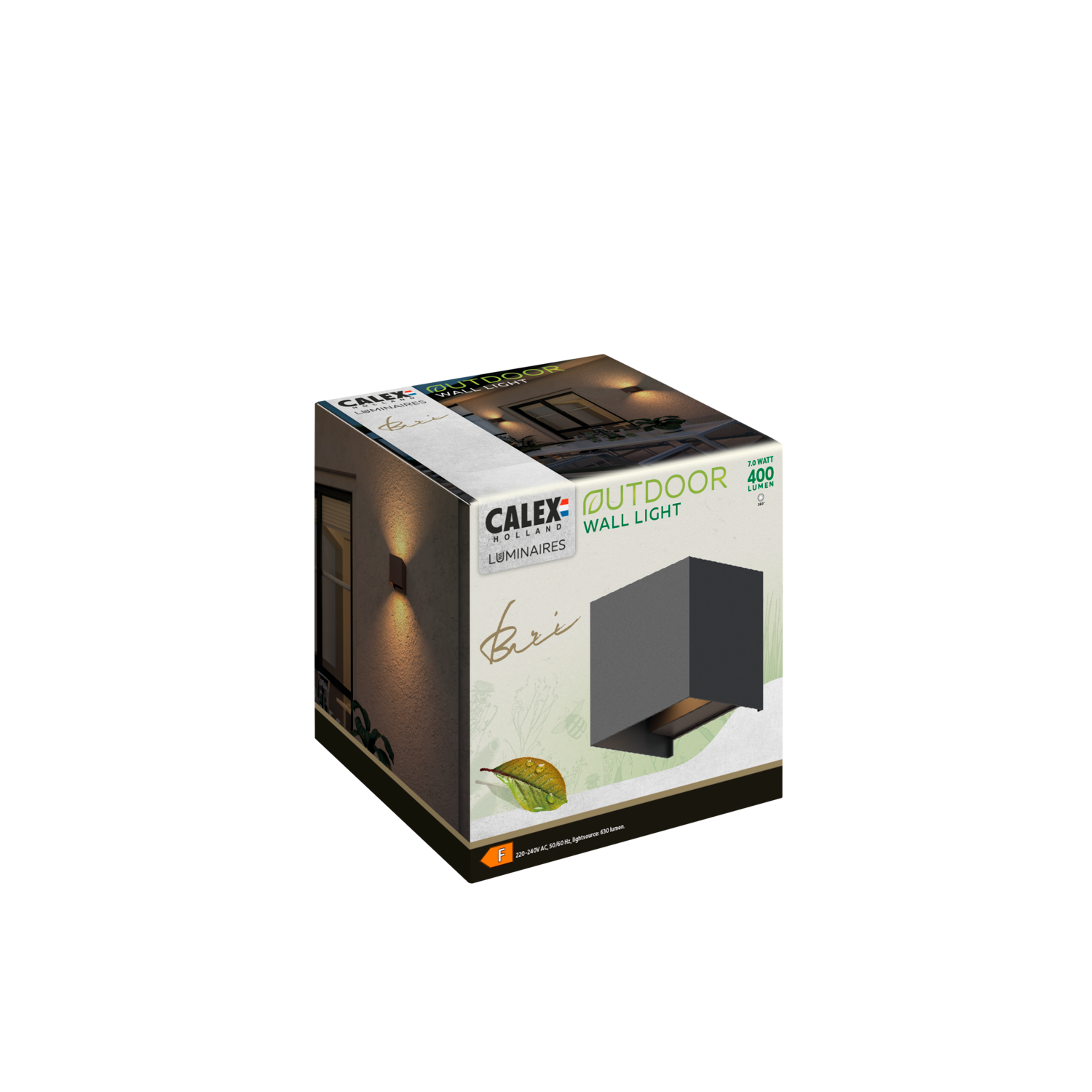 Calex Calex Bari LED Wall Light - Up & Down - Black