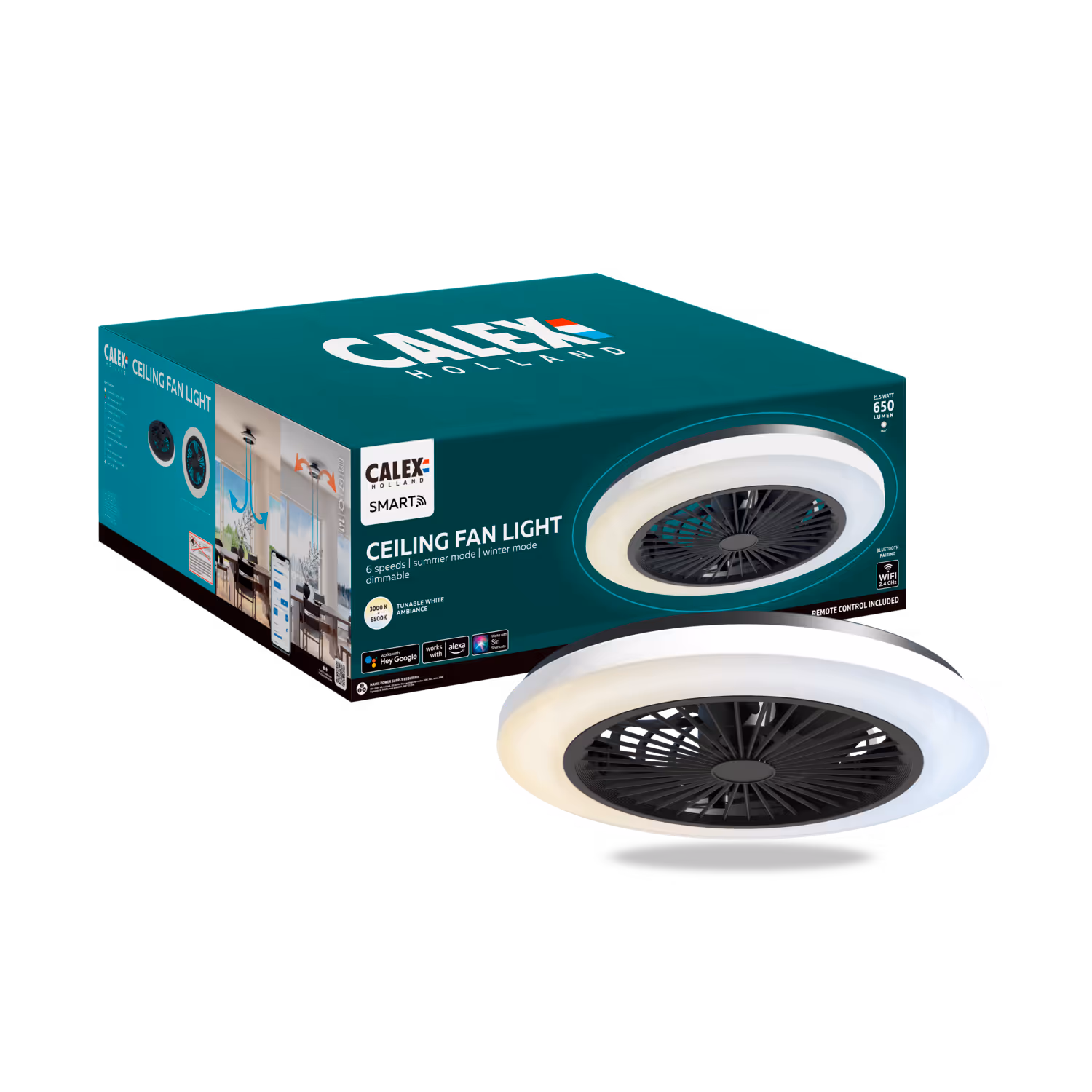 Calex Calex Ceiling Fan - 50cm - Incl. Remote
