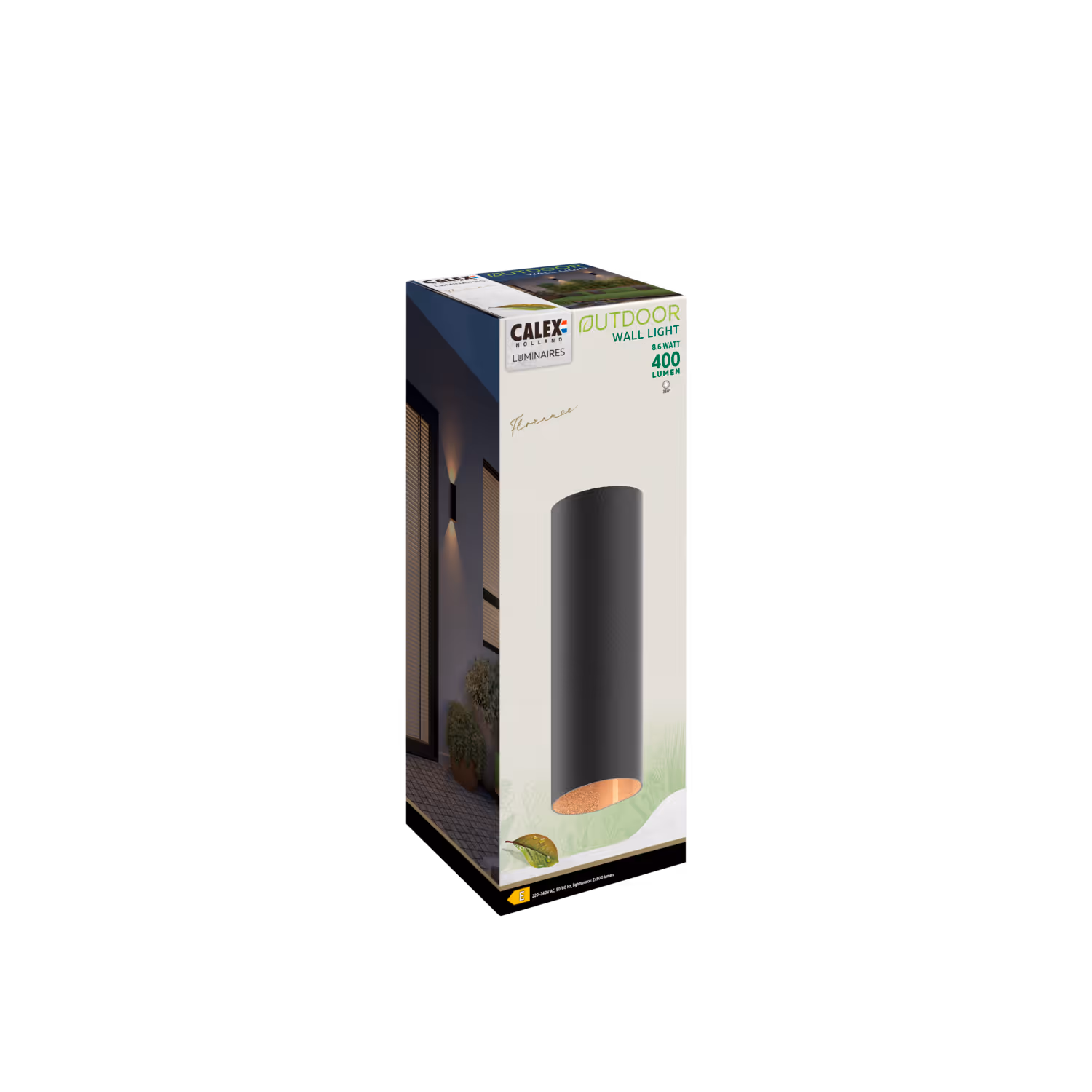 Calex Calex Florence LED Wall Light - Up & Down - Black