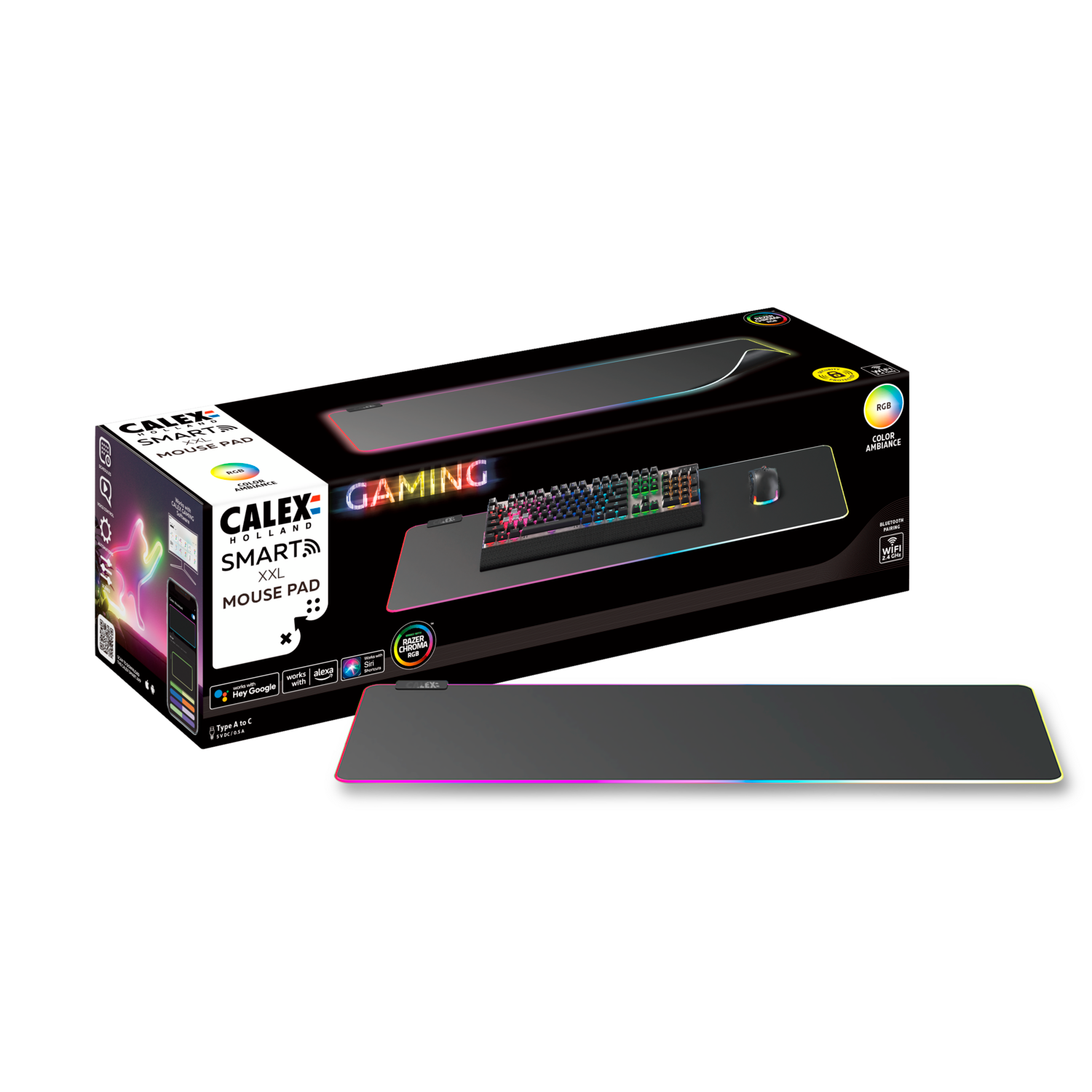 Calex Calex Gaming XXL Mouse Pad - 90 X 30cm - RGBIC