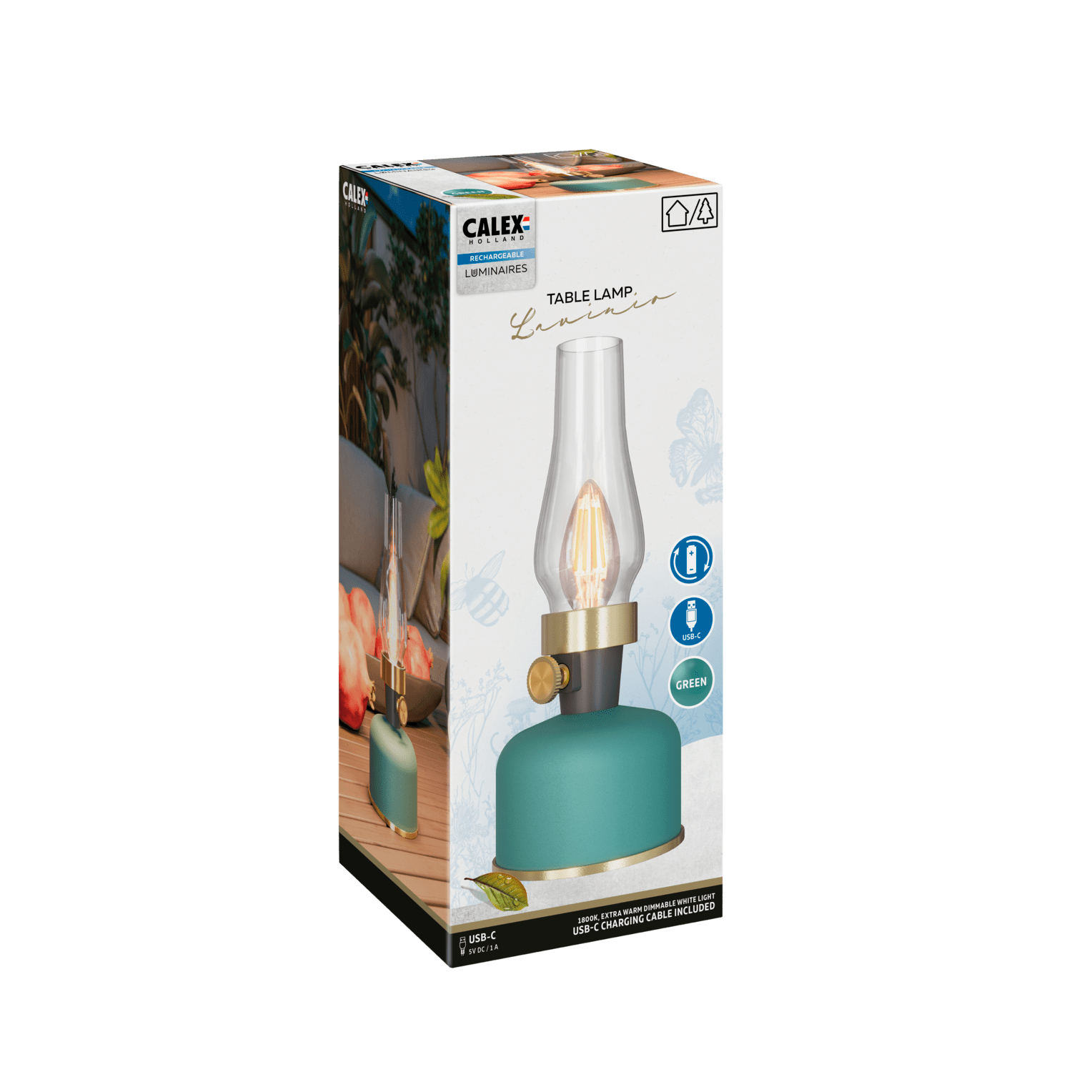 Calex Calex Lavinio Rechargeable Table Light - Green