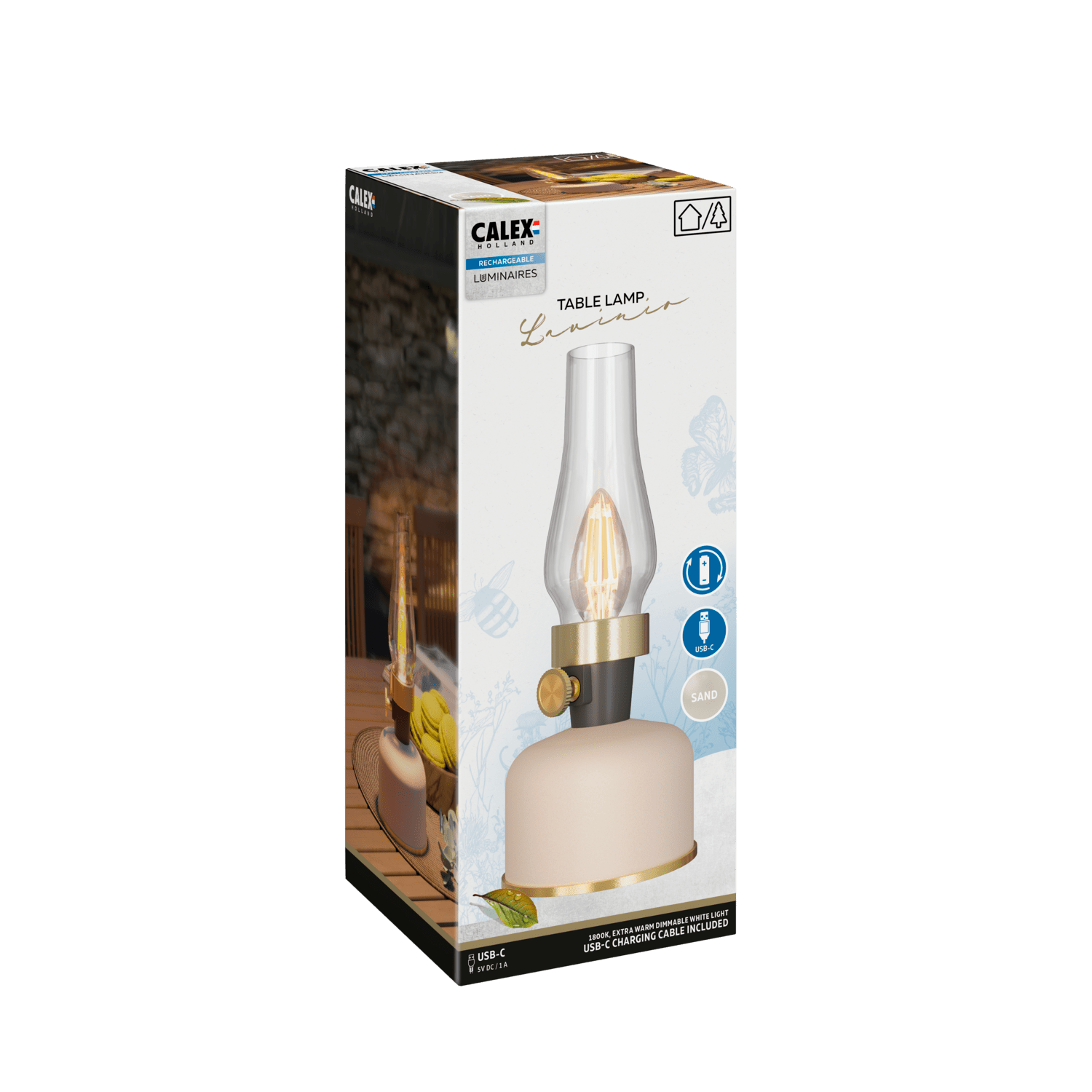 Calex Calex Lavinio Rechargeable Table Light - Sand