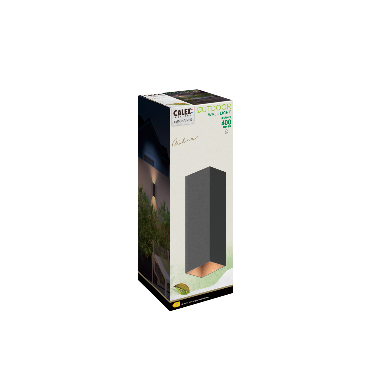 Calex Calex Milan LED Wall Light - Up & Down - Black