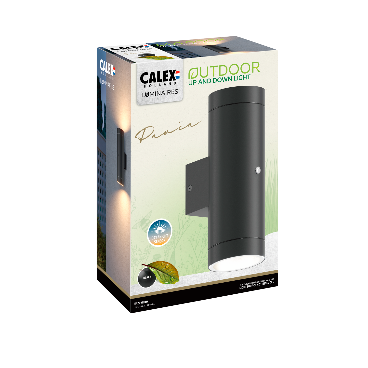 Calex Calex Pavia Wall Light - 2x GU10 - Black