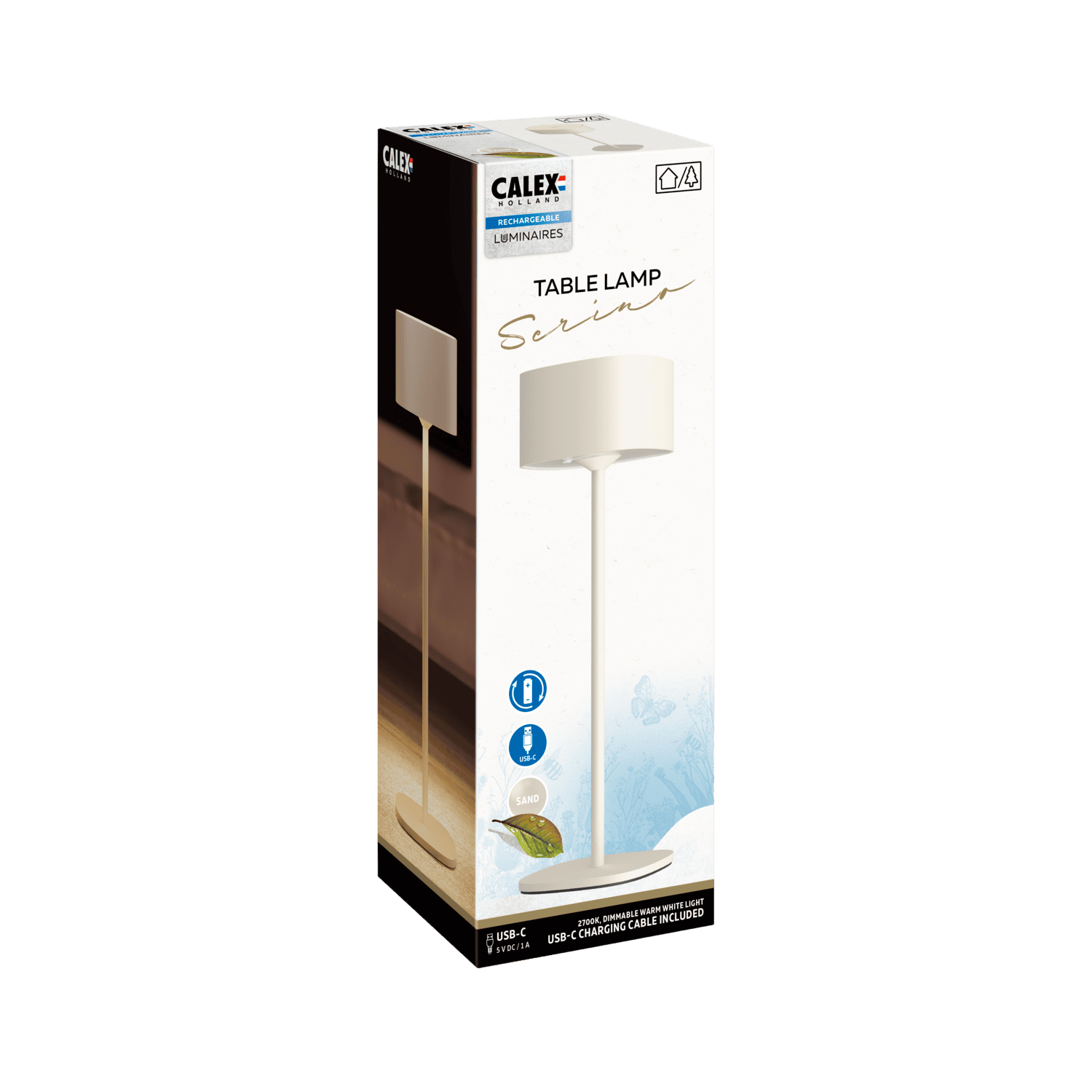 Calex Calex Serino Table Light - Battery - Sand