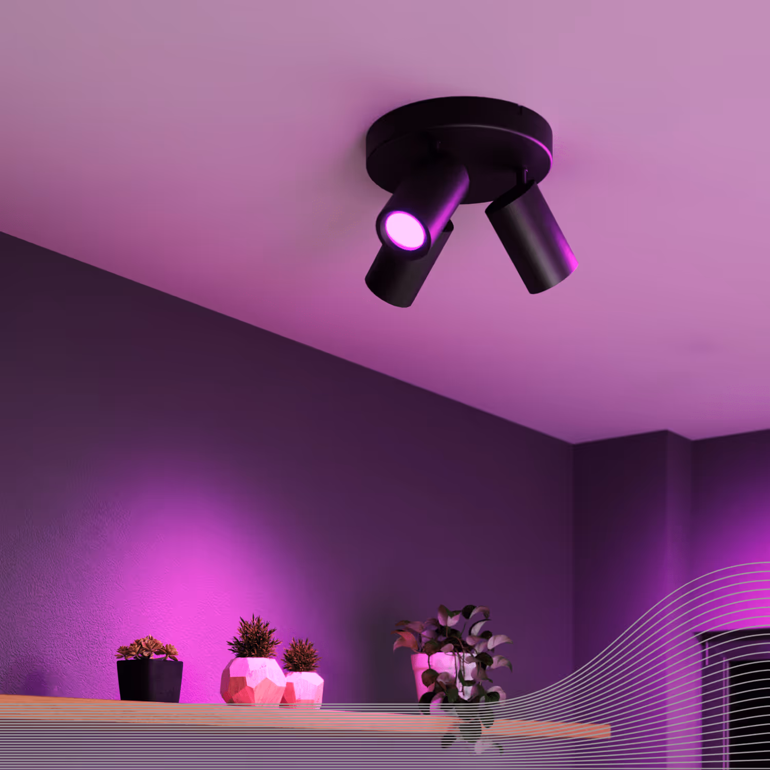 Calex Calex Smart Ceiling Light - 3 Light Spot - Black