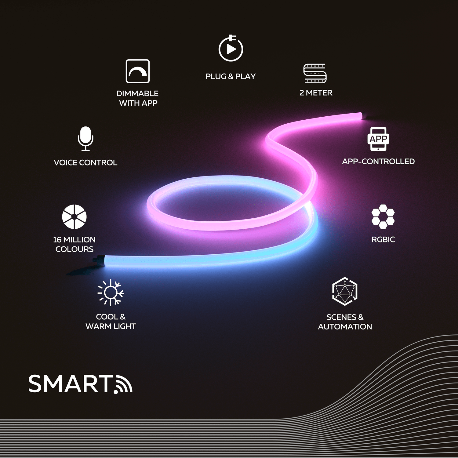 Calex Calex Smart Neon 360 Tube - 3M - RGBIC + CCT