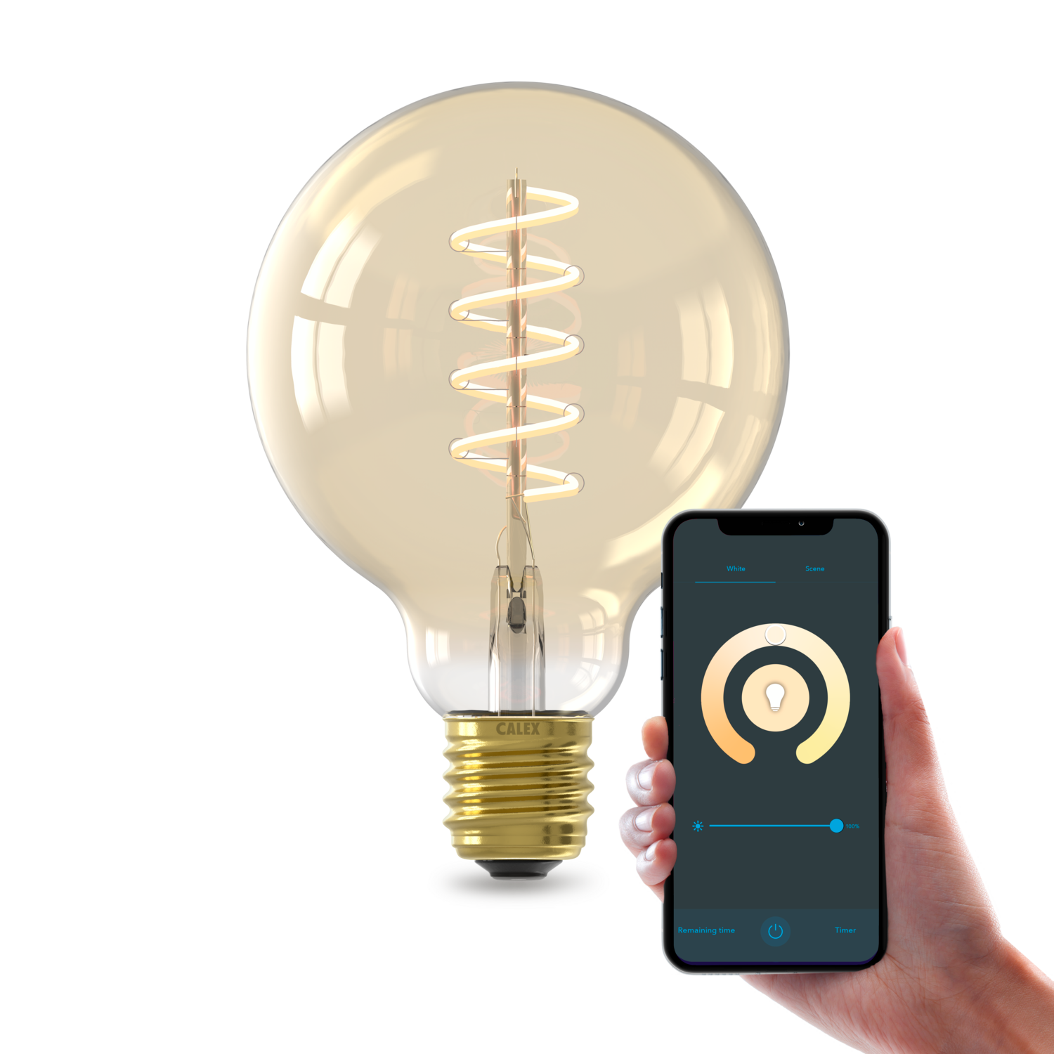 Calex Calex Smart Spiral LED Bulb - E27 - G95 - CCT - Gold