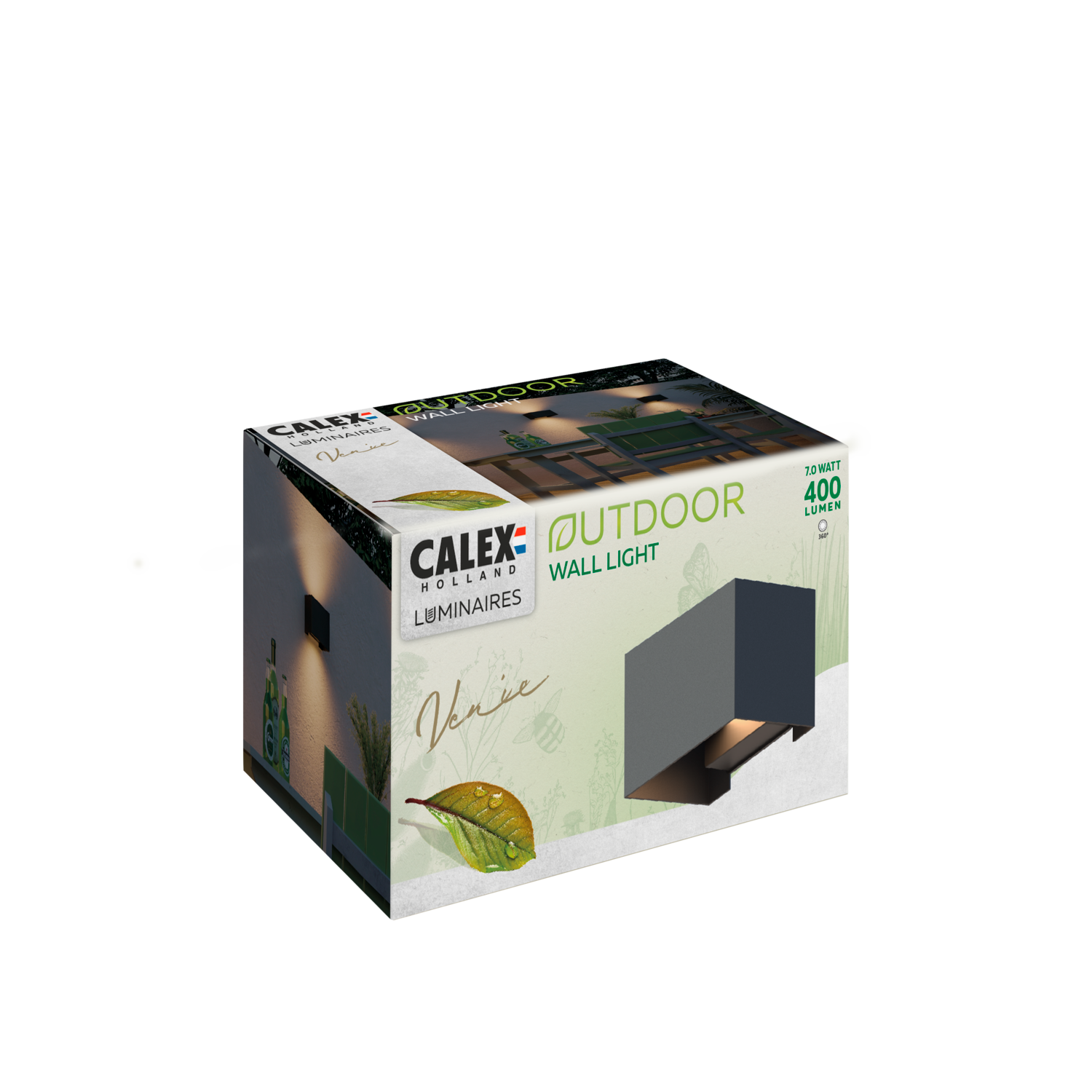 Calex Calex Venice LED Wall Light - Up & Down - Black