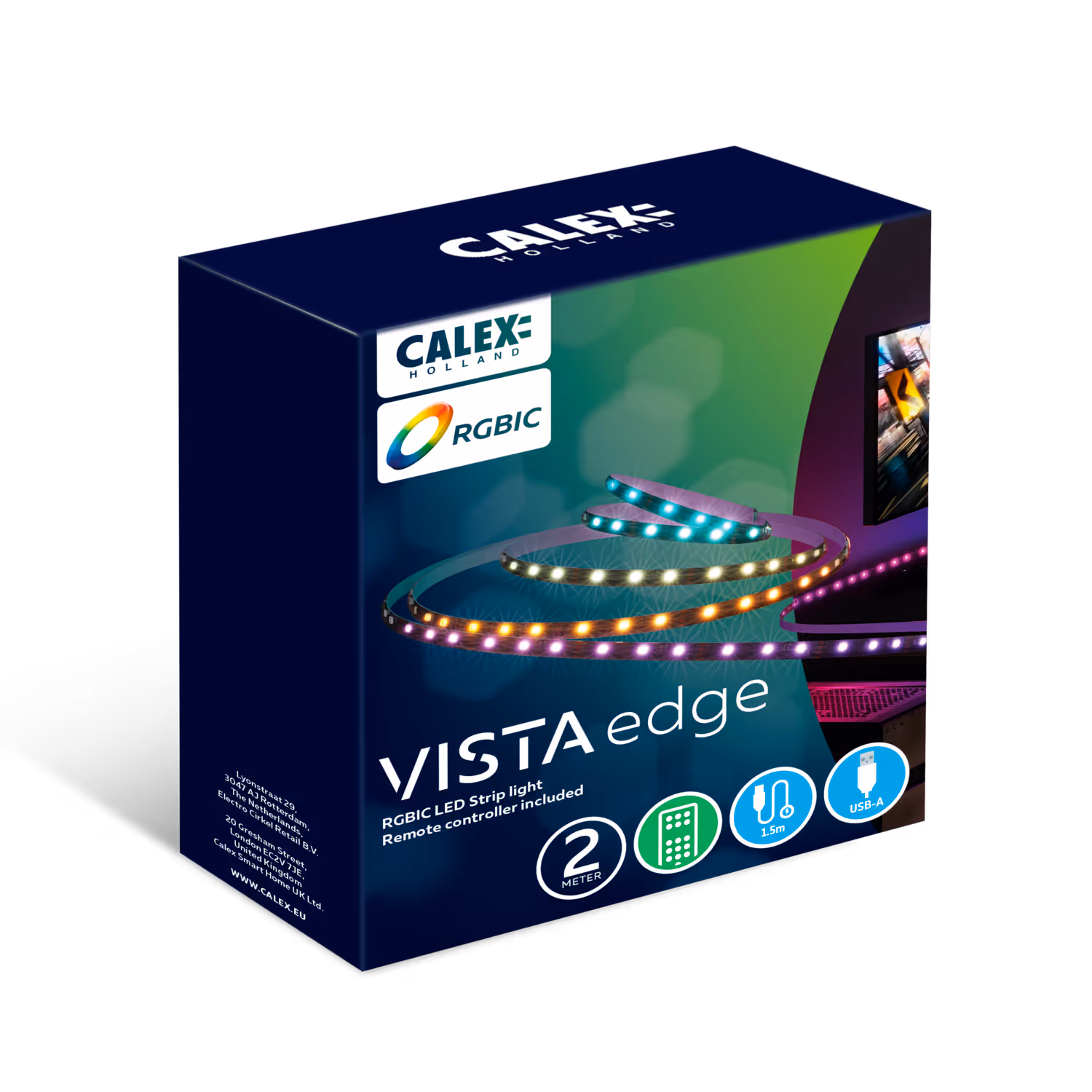 Calex Calex Vista LED Strip USB - 2M - RGBIC + CCT
