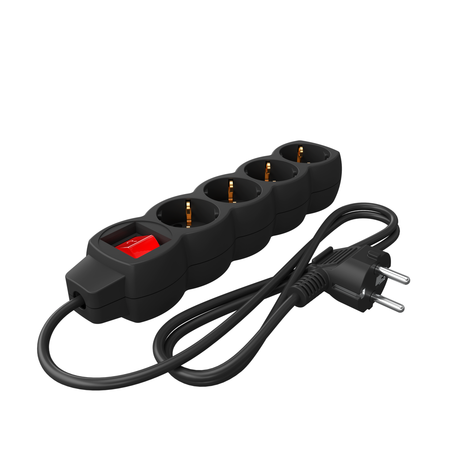 calex Calex - Egg shape - Multiple Socket - 4x16A+Switch (Dots) - Black