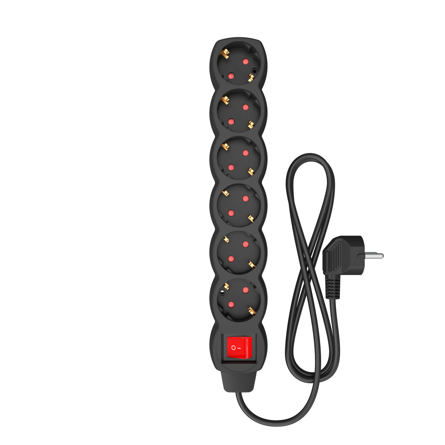 Calex Calex - Egg Shape - Multiple Socket - 6x16A+Switch (Dots) - Black