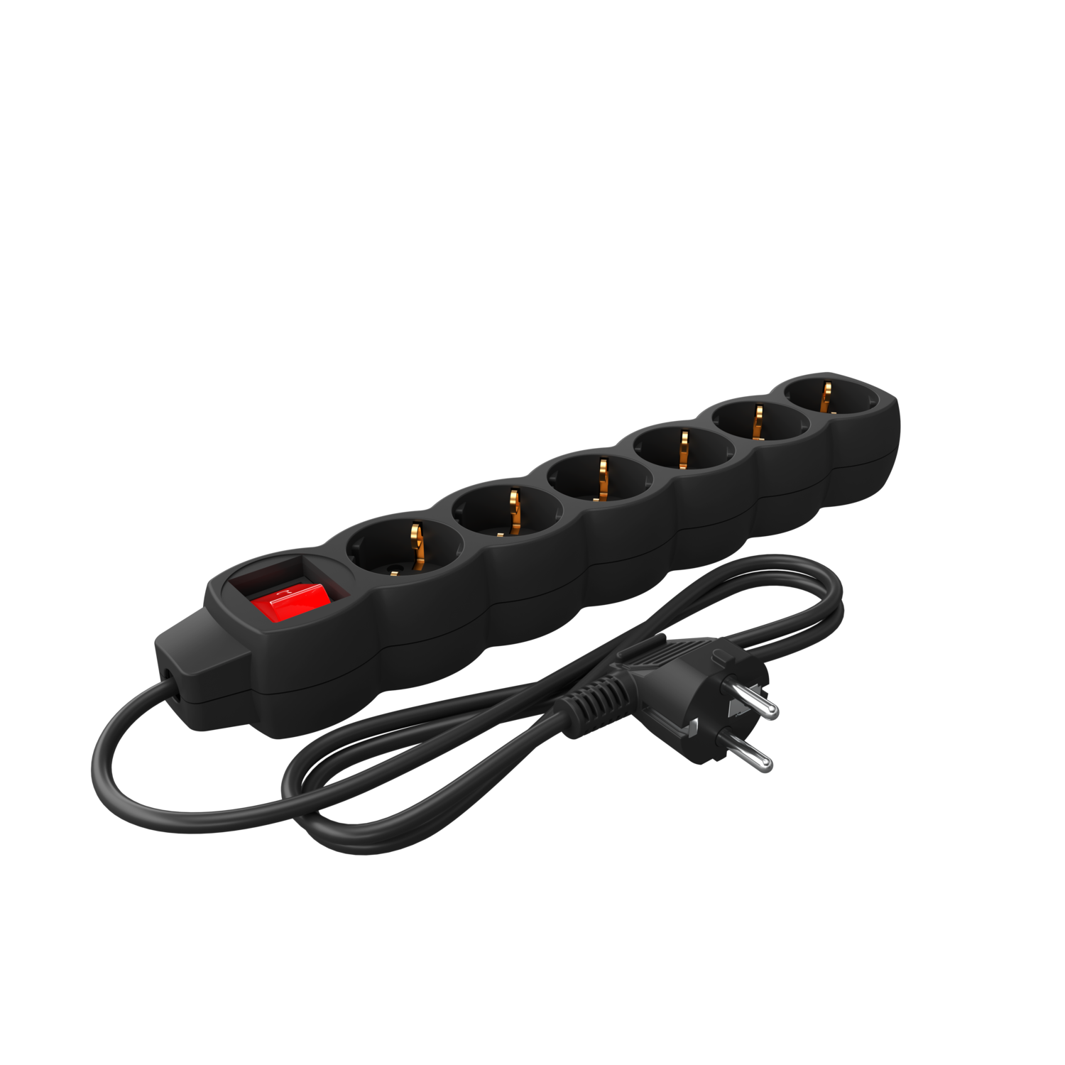 calex Calex - Egg shape - Multiple Socket - 6x16A+Switch (Dots) - Black