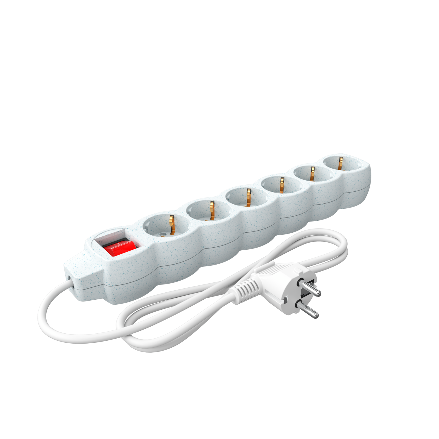 calex Calex - Egg shape - Multiple Socket - 6x16A+Switch (Dots) - White