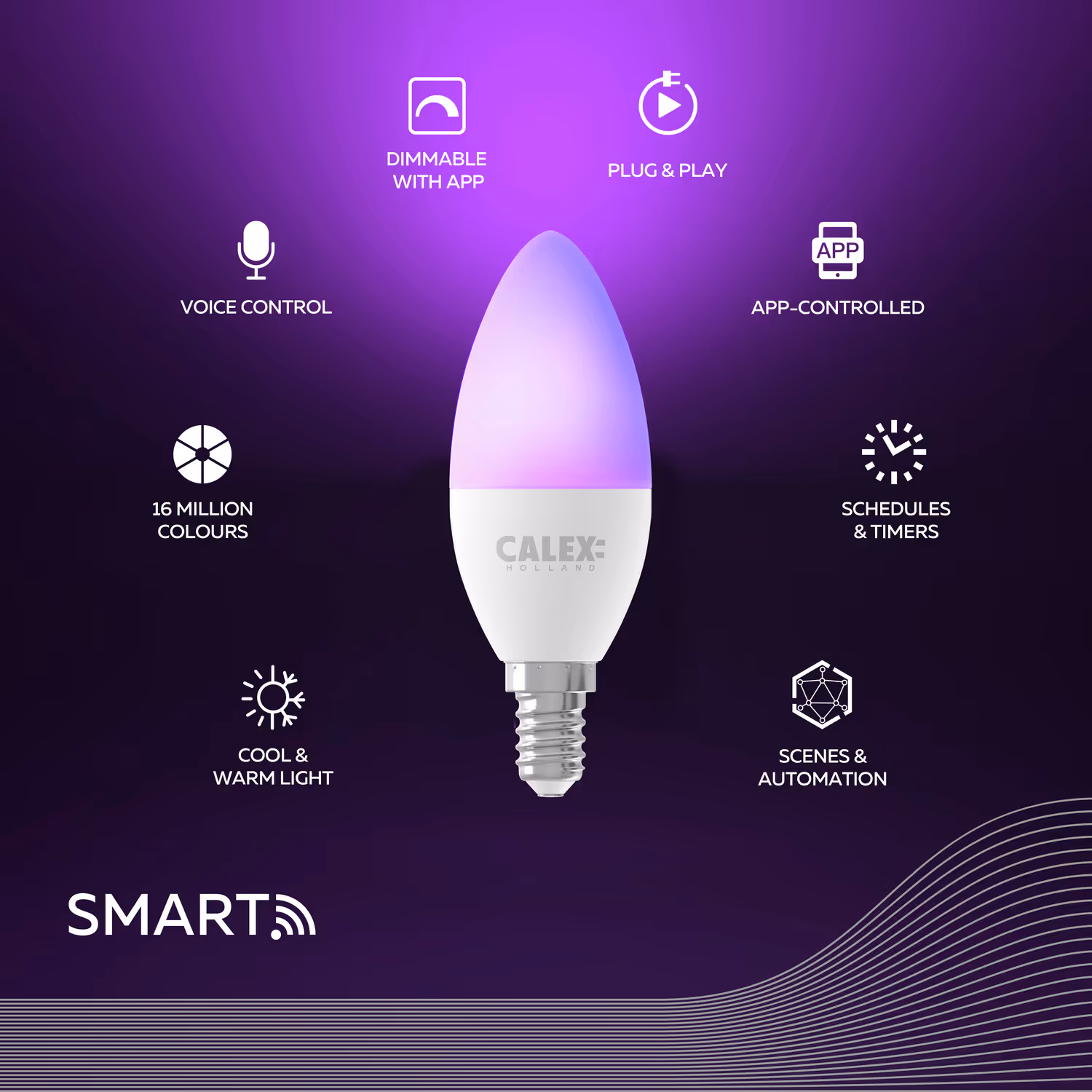 Calex Calex Smart - Duo-pack LED Candle-lamp - E14 - 4.9W - 2200-4000K+RGB