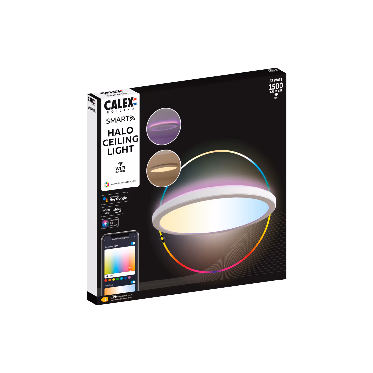 Calex Calex Smart - Halo Ceiling Light - 295mm - 22W - IP54 - UK