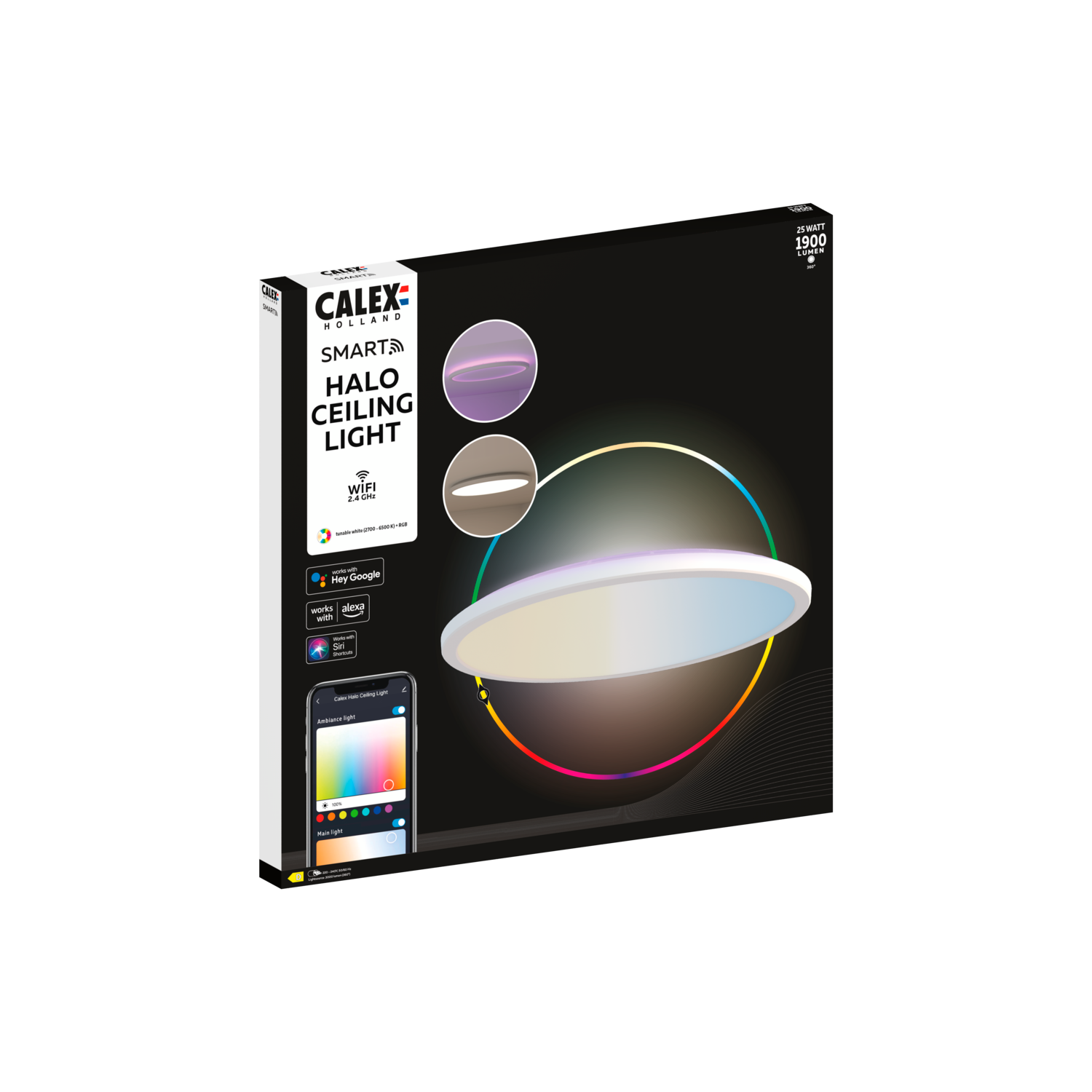 Calex Calex Smart - Halo Ceiling Light - 400mm - 25W - IP54 - UK