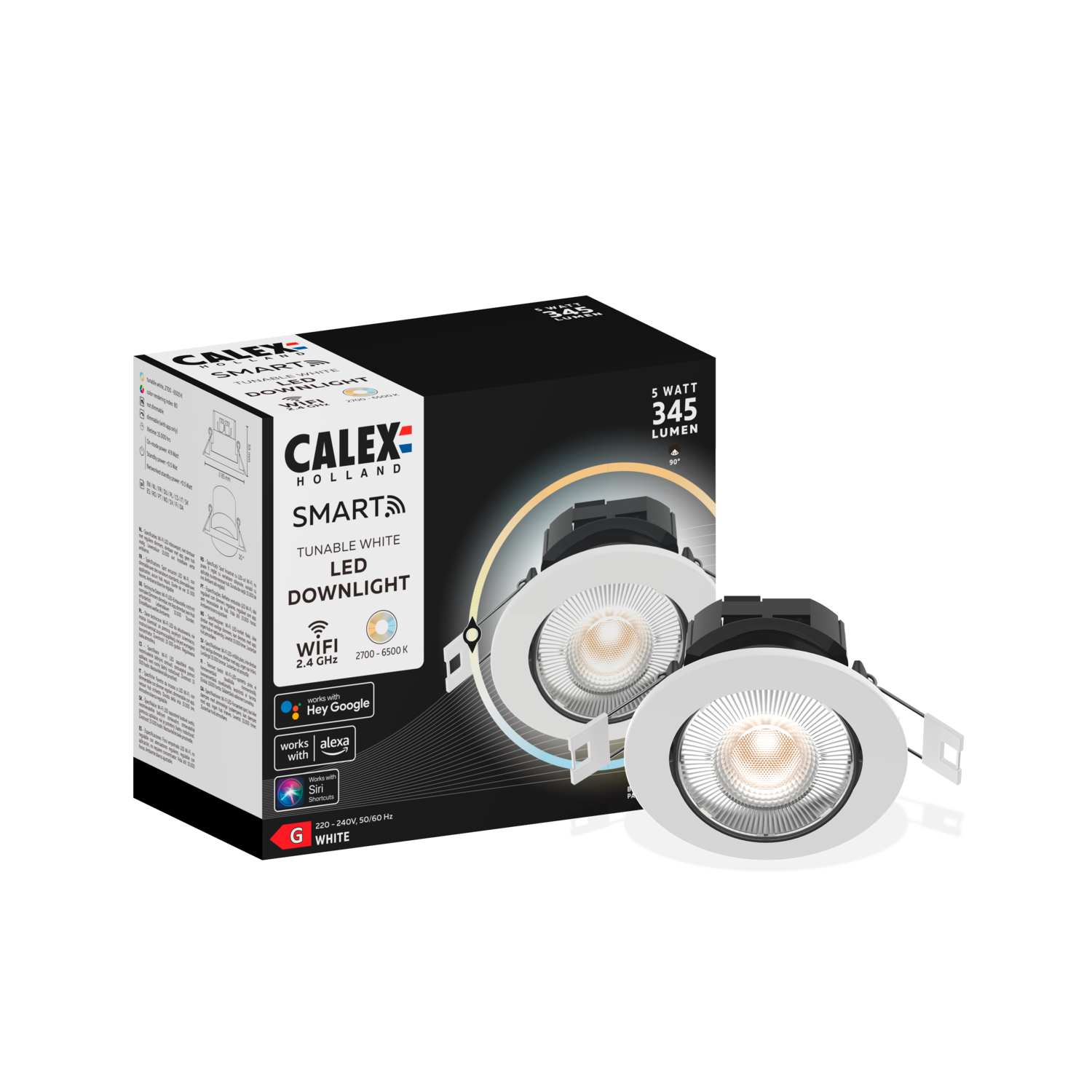 Calex Calex Smart LED Recessed Spot - Warm White - White