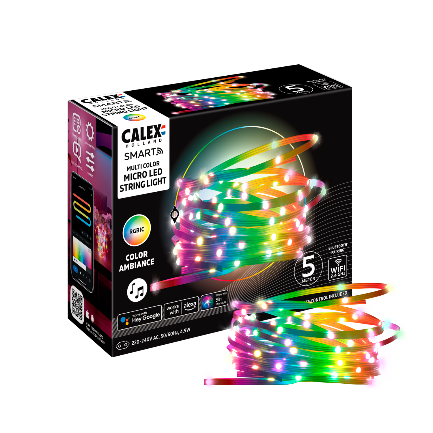 Calex Calex Smart Microled Strip Light - 5M - RGBIC + CCT