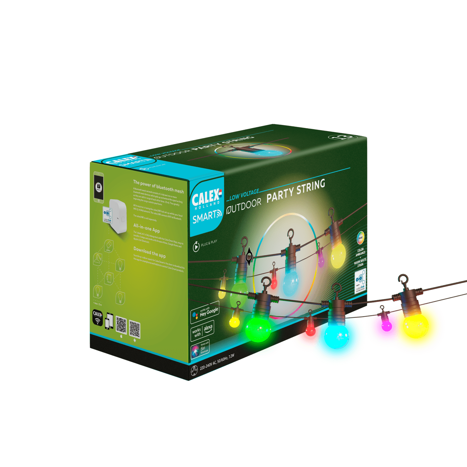 Calex Calex Smart - Outdoor Party Lights - 15 Bulbs - RGBIC+WW - BT Mesh
