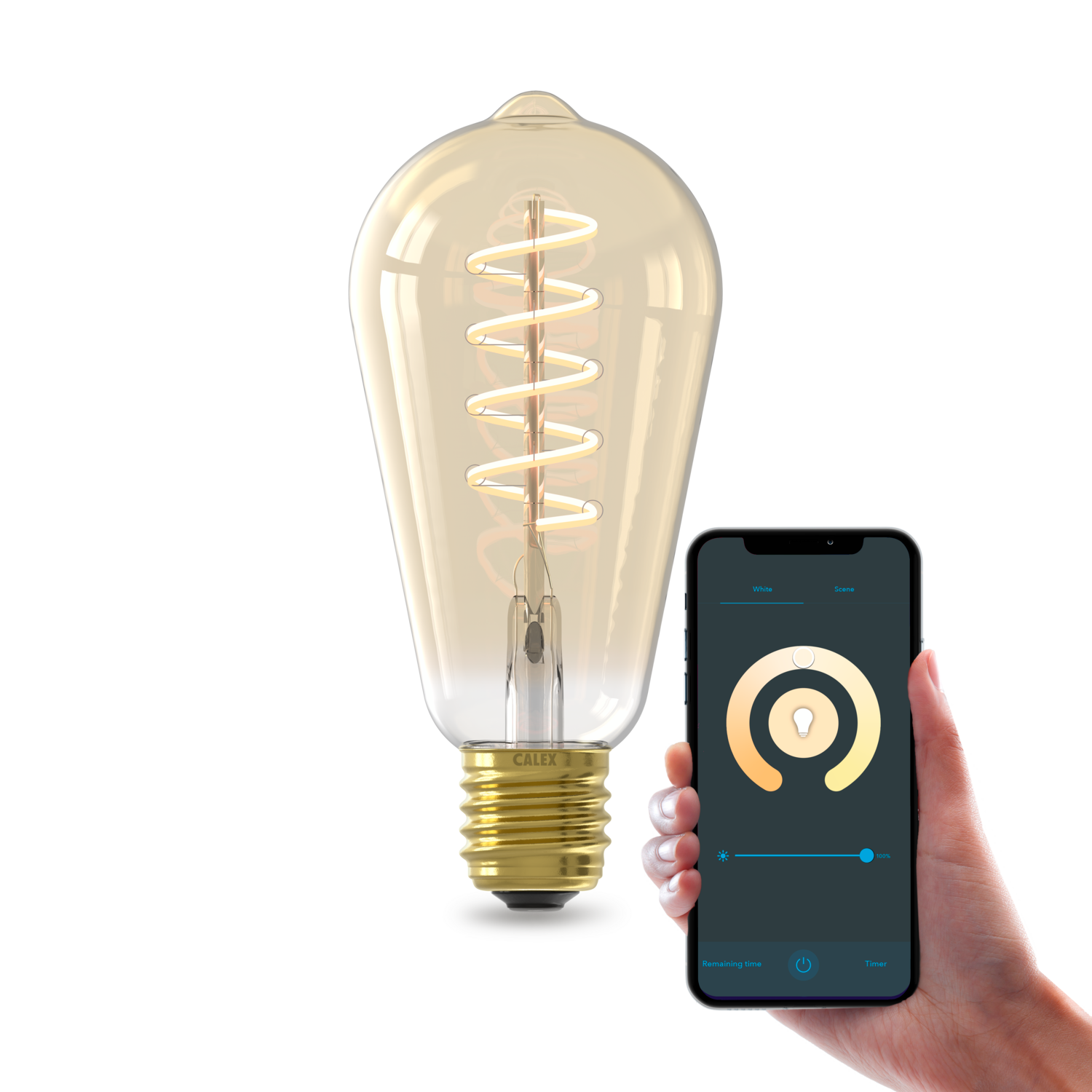 Calex Calex Smart Spiral LED Bulb - E27 - ST64 - CCT - Gold