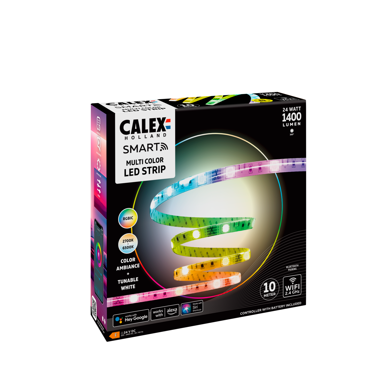 Calex Calex Smart Strip Light - 10m - RGBIC + CCT (UK Plug)