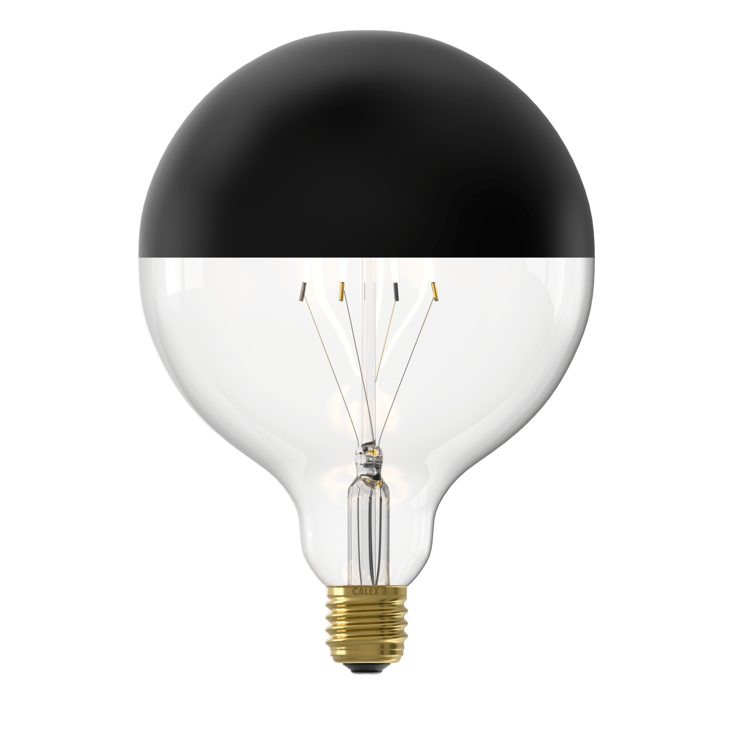 calex Calex Top mirror Bulb - E27 - Filament - G125 - Black - WarmWhite - 4W