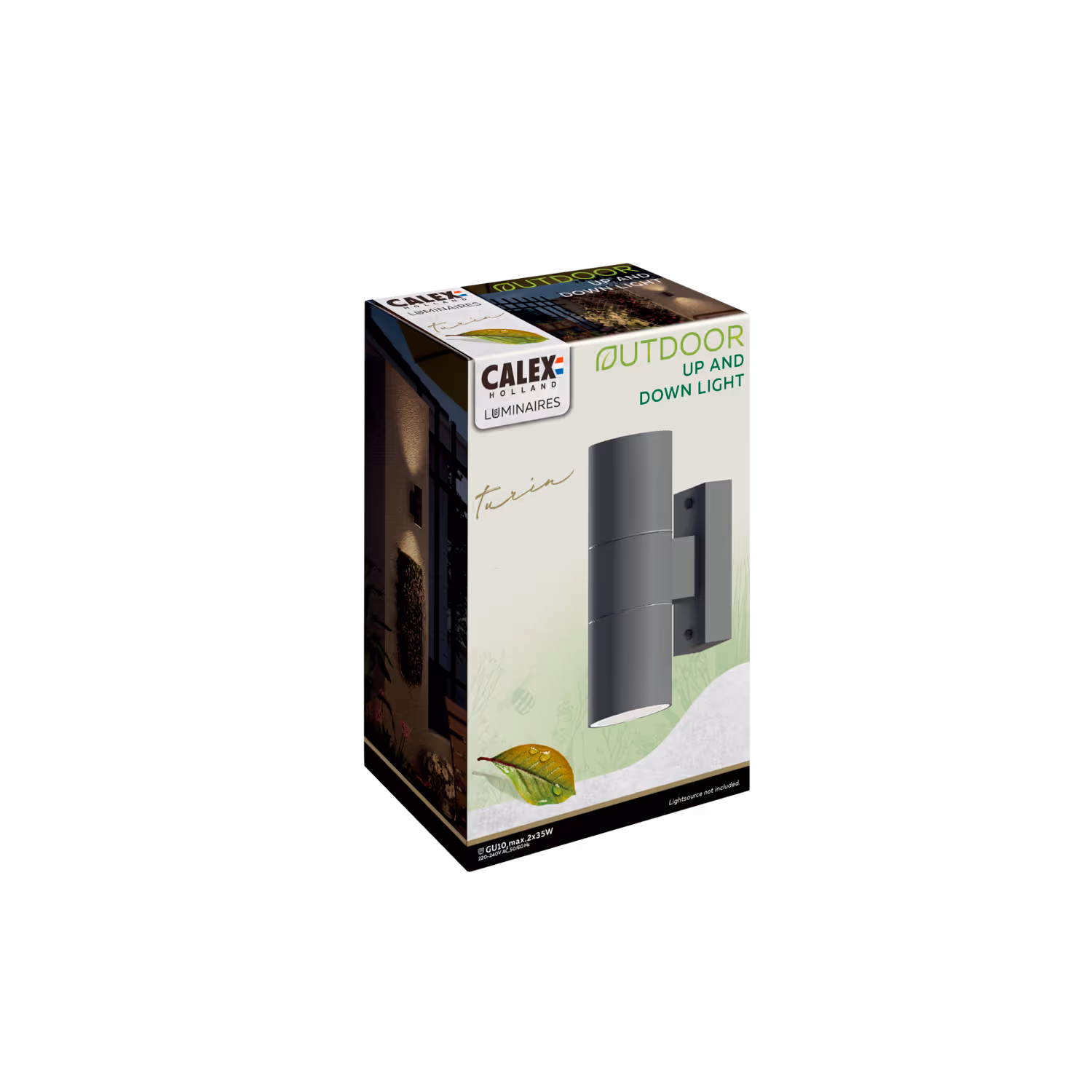 Calex Calex Turin Wall Light - Up & Down - 2x GU10 - Anthracite