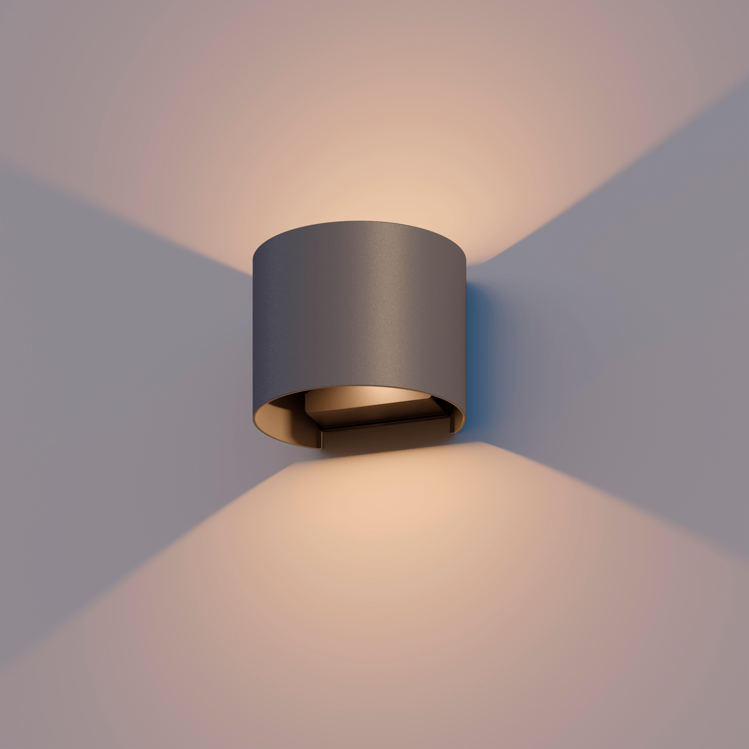 Calex Calex Verona LED Wall Light Oval - Up & Down - Anthracite