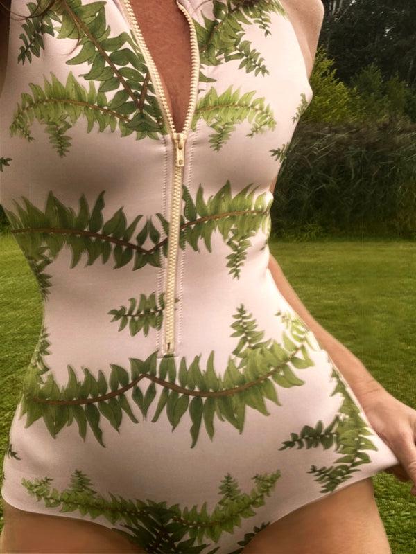 Cali Dreaming Crew Neck Zip One Piece