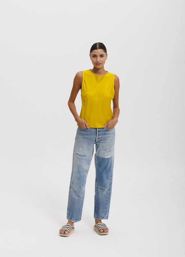 cali dreaming Lark Cami Crop Cupro