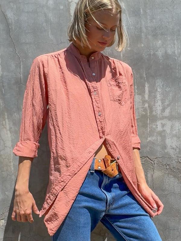 Cali Dreaming Lido Shirt Dress (Silk Cotton Stripe)