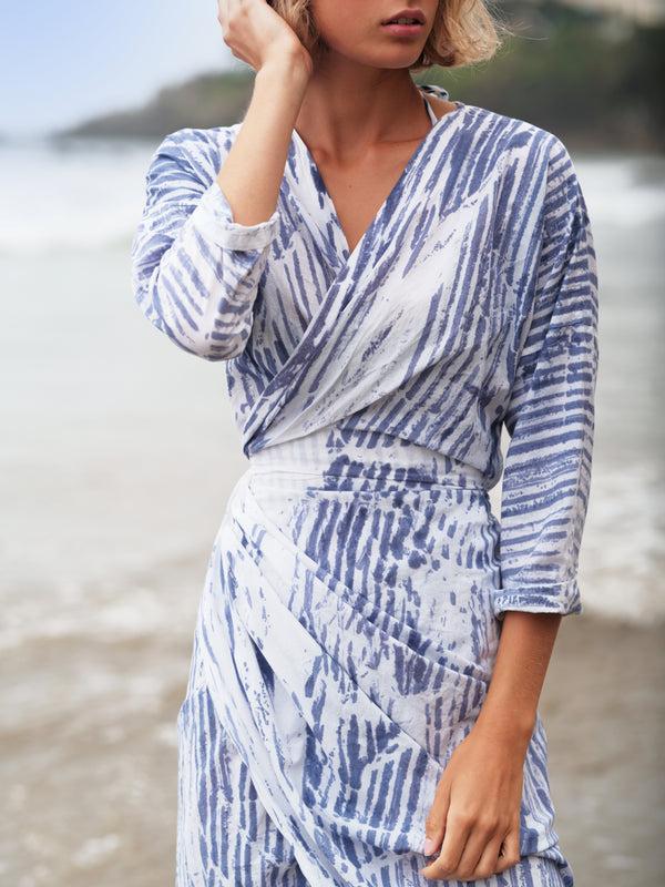 Cali Dreaming Tulip Wrap Dress (Cotton)