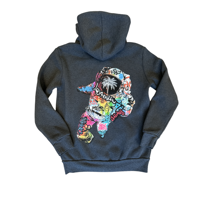 california vintage Astronaut Zip Up Hoodie Charcoal