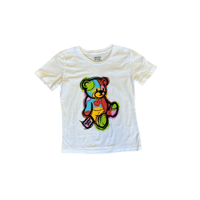 california vintage Bear W Tee White
