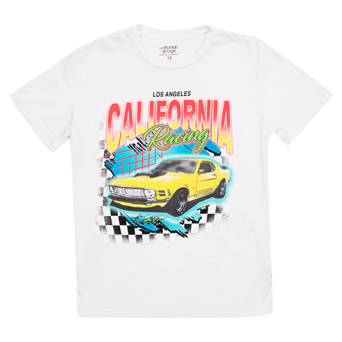 california vintage Caliracing Tee White White
