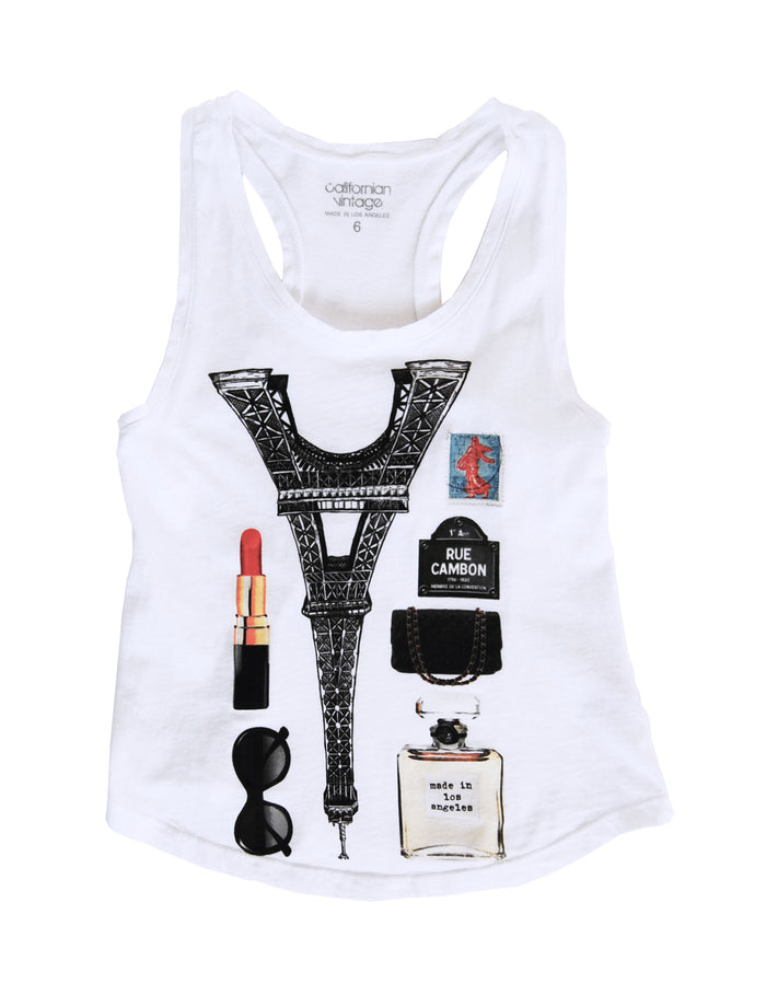 california vintage Coco Tank White