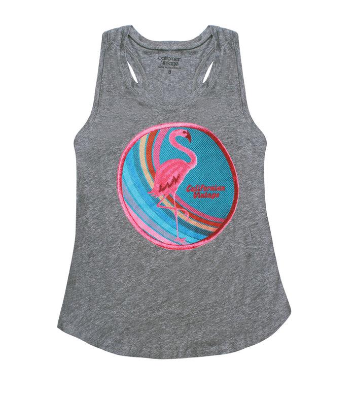 california vintage Flamingo Tank Heather Grey
