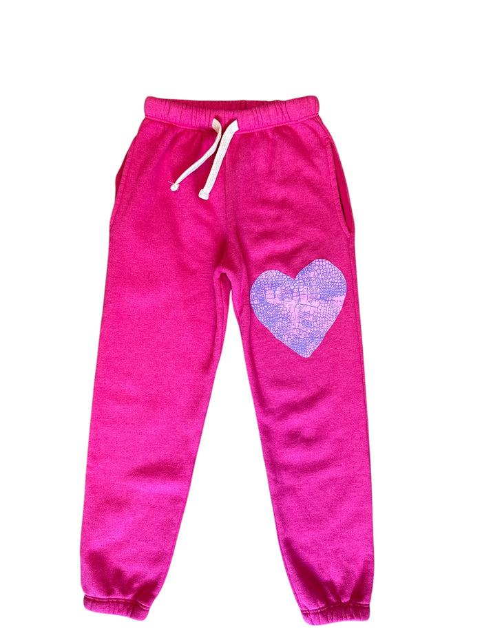 california vintage Leather Heart Sweatpants
